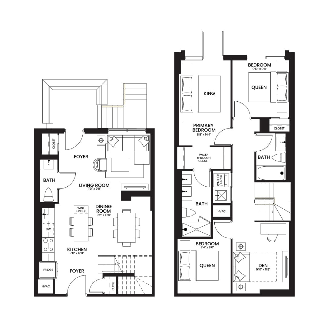 Wexford 3 Bedroom floor plan 1245 sq ft — Sloane at Yorkdale