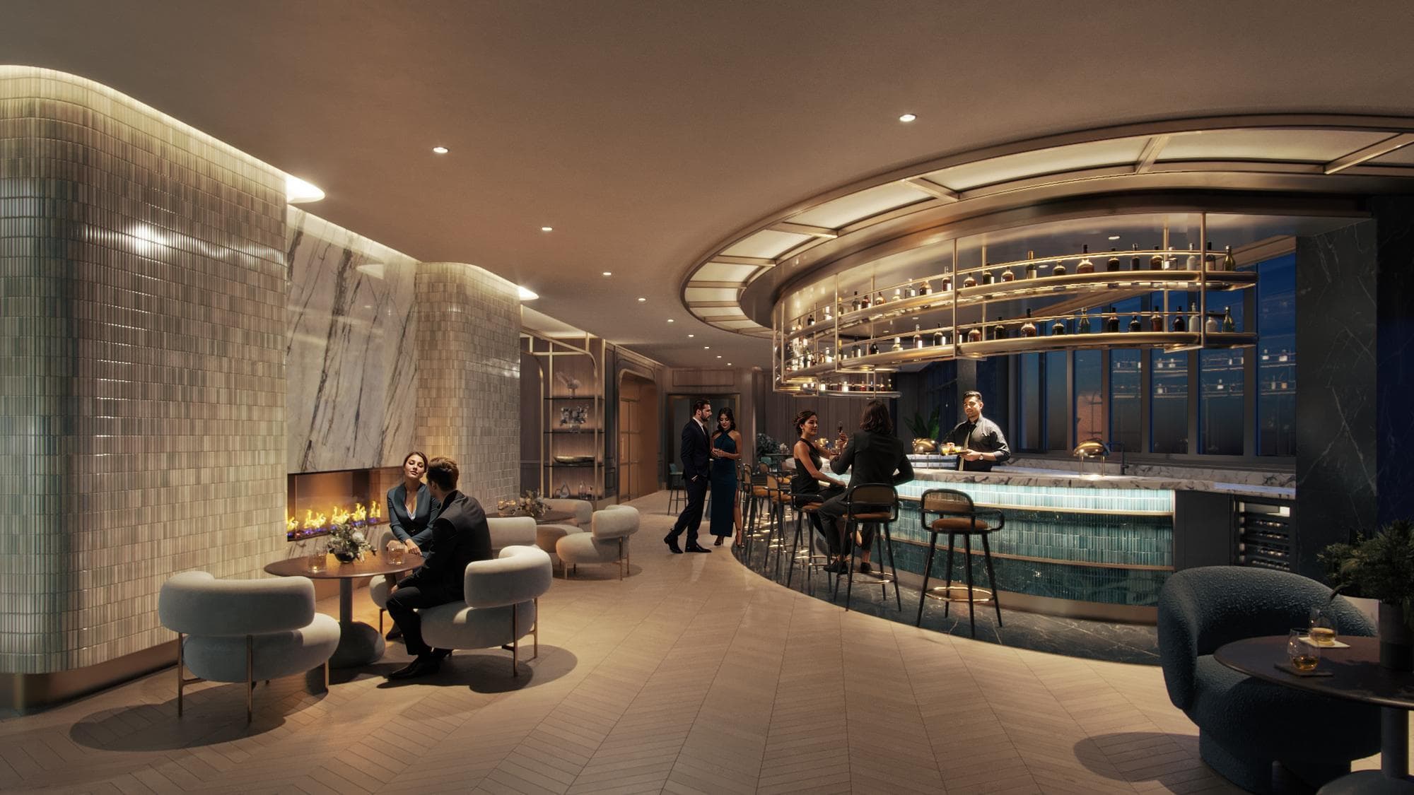 The Clubhouse at Sloane Yorkdale entertainment kitchen